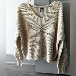 Women's Beige Fall Sweater - Size Medium